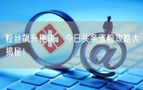 粉丝飙升秘诀：今日头条涨粉攻略大揭秘！