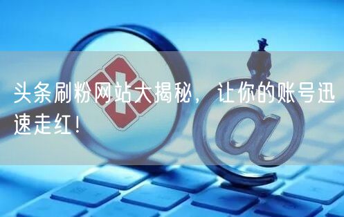 头条刷粉网站大揭秘，让你的账号迅速走红！