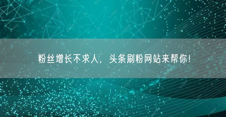 粉丝增长不求人，头条刷粉网站来帮你！