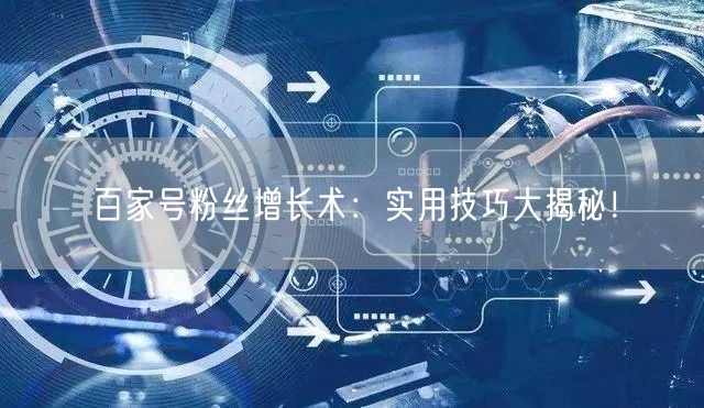 百家号粉丝增长术：实用技巧大揭秘！