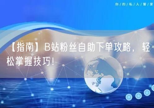 【指南】B站粉丝自助下单攻略，轻松掌握技巧！
