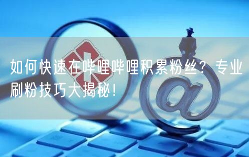 如何快速在哔哩哔哩积累粉丝?专业刷粉技巧大揭秘!