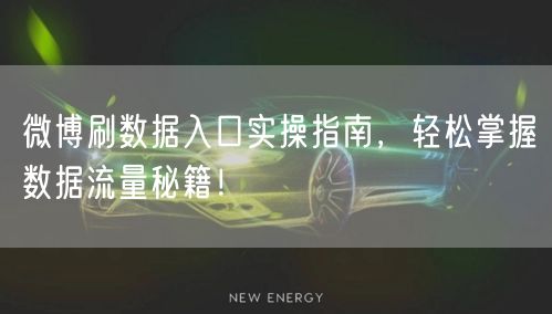 微博刷数据入口实操指南，轻松掌握数据流量秘籍！