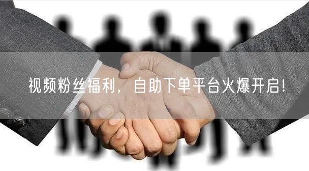 视频粉丝福利，自助下单平台火爆开启！