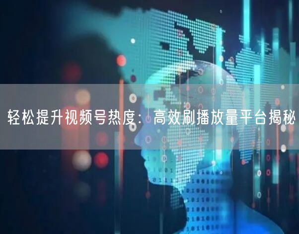 轻松提升视频号热度：高效刷播放量平台揭秘