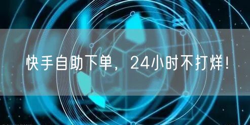 快手自助下单,24小时不打烊!