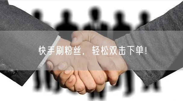 快手刷粉丝，轻松双击下单！